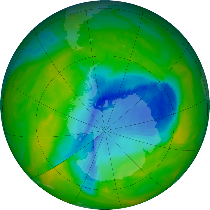Antarctic ozone map for 17 November 2003